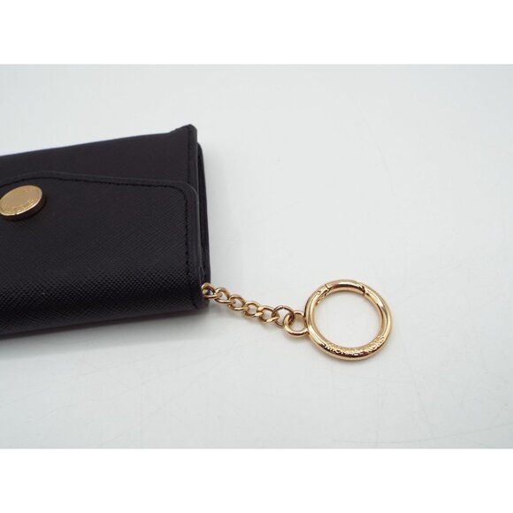 Michael Kors Black Leather Keychain Card Coin Wallet - Picture 5 of 8